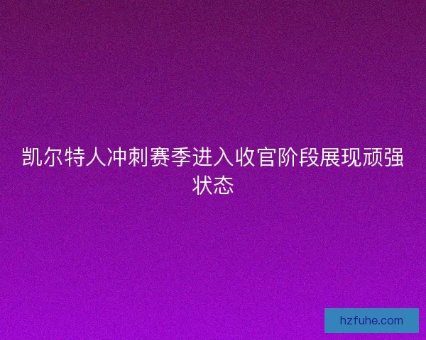 凯尔特人冲刺赛季进入收官阶段展现顽强状态