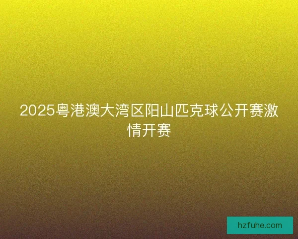 2025粤港澳大湾区阳山匹克球公开赛激情开赛